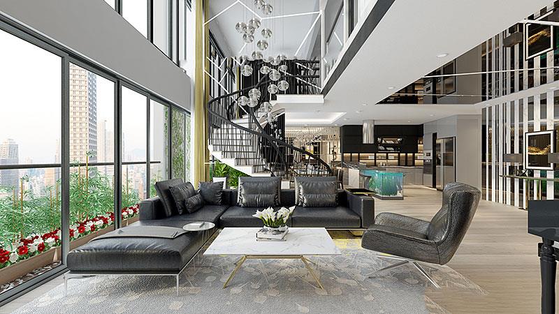 Không gian hiện đại và nhiều tiện ích tại căn hộ Duplex