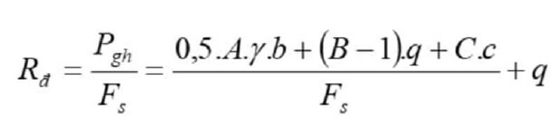 Công thức tính cường độ đất nền