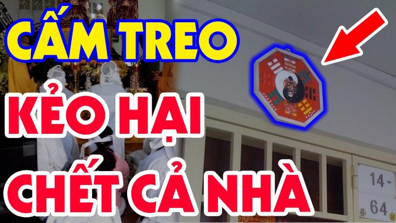 Để ý vị trí treo gương bát quái