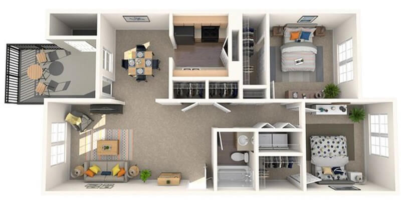 Tính diện tích các phòng