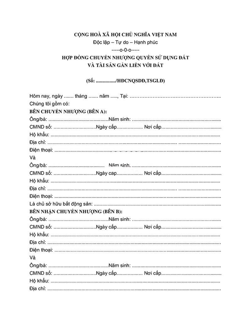 Hợp đồng mua bán nhà tập thể cũ