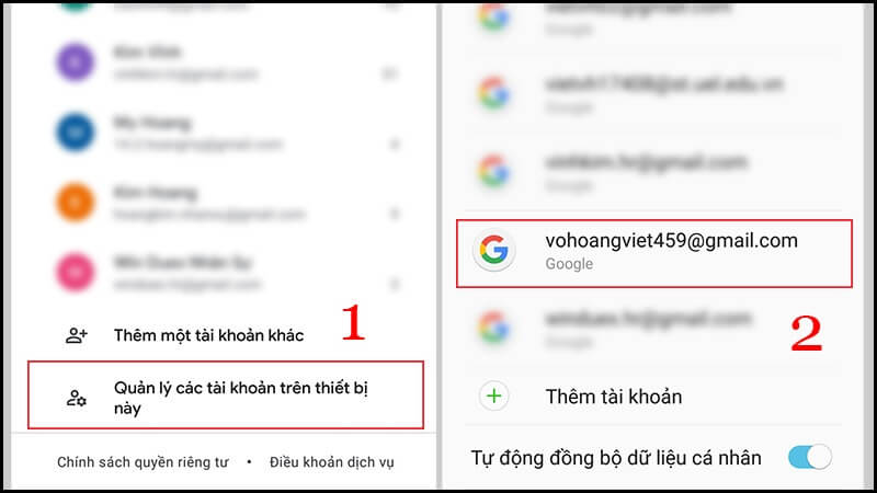 Bước 2 sau khi đăng nhập vào gmail