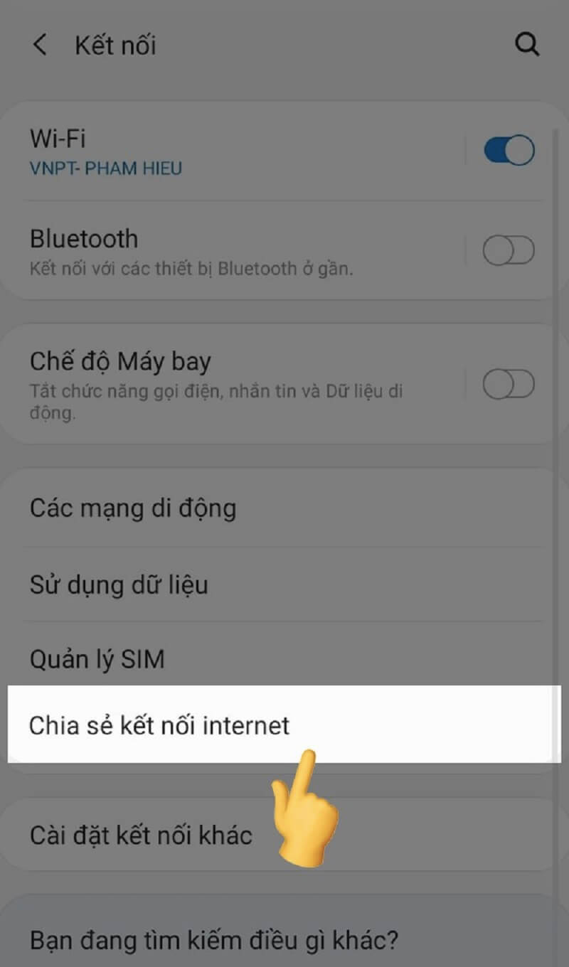“Chia sẻ kết nối internet”