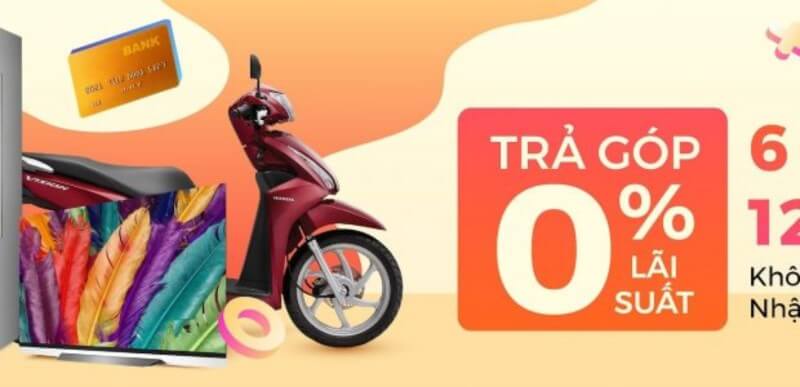 Xe máy trên Tiki có thể mua trả góp