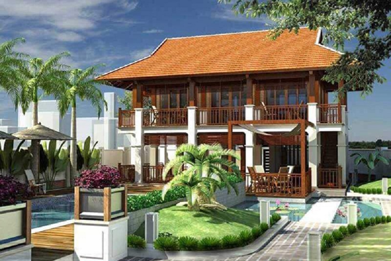 Mang phong cách biệt thự nhà sàn bê tông