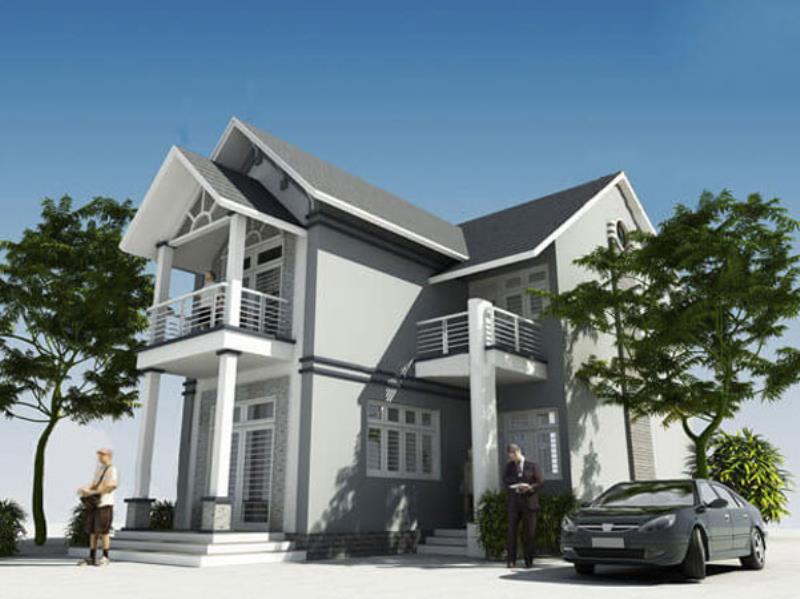 Sơn màu ghi ngoài nhà tạo sự thanh lịch và tinh tế