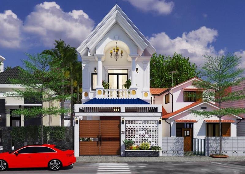 Nhà 1 trệt 1 lầu mái thái sang trọng