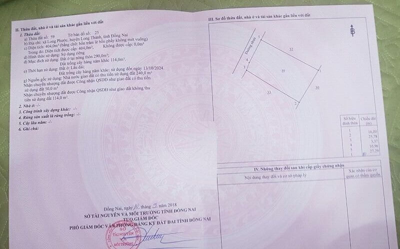 Mô tả ranh giới thửa đất trên sổ đỏ