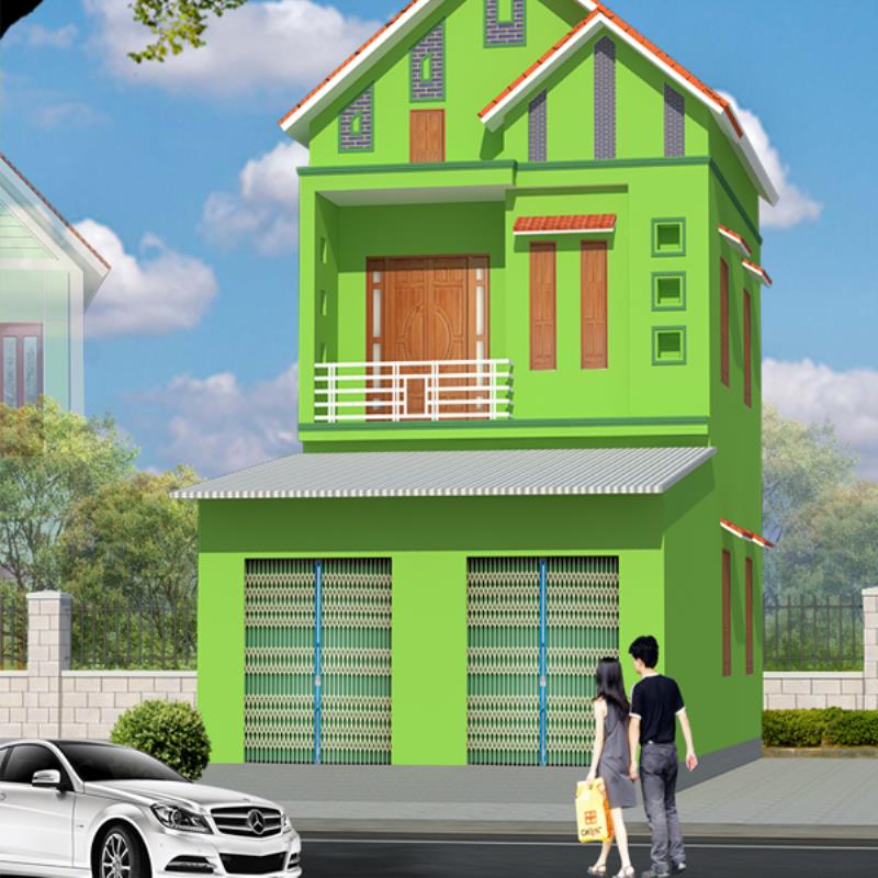 Gia chủ mệnh Mộc sơn ngoại thất màu xanh lá