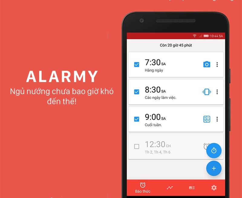Trình báo thức Alarmy hỗ trợ bạn tỉnh ngủ nhanh chóng