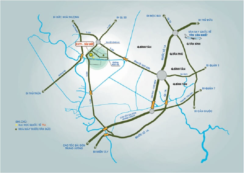 vị trí khu công nghiệp tân đức