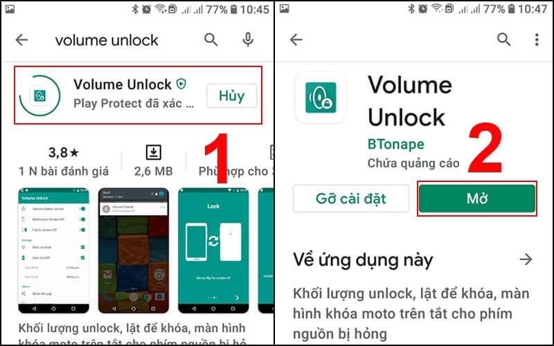 Ứng dụng Volume Unlock