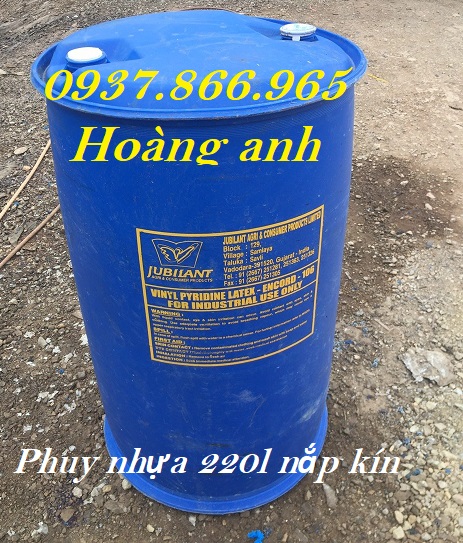 Thùng phuy nhựa, thùng phuy 160l, thúng nhựa 220l nắp mở