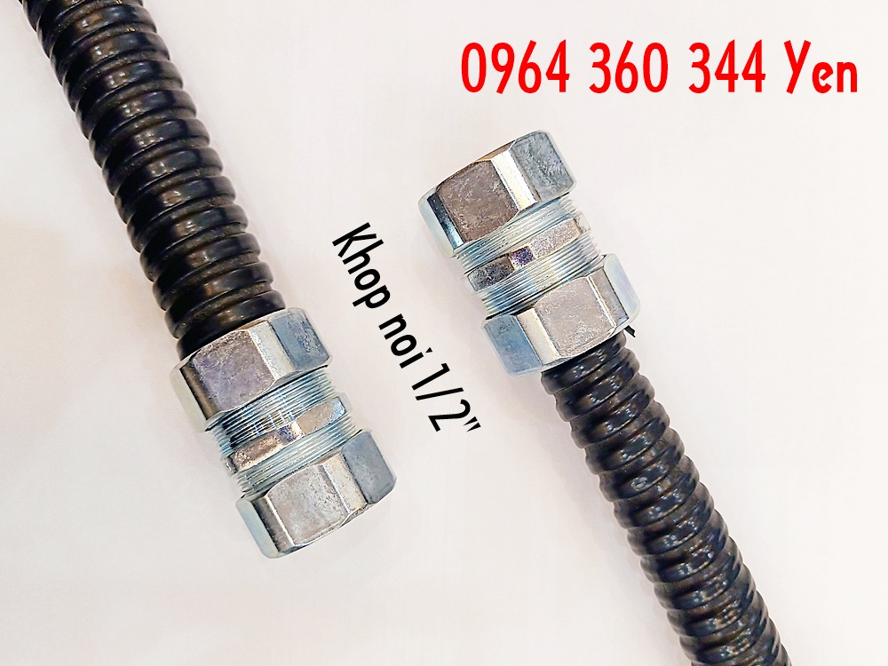 Khớp nối thẳng ống ruột gà lõi thép kín nước phi 1/2 giá tốt