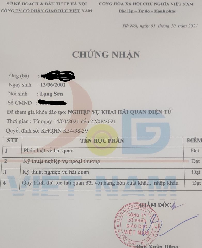 Lớp Nghiệp Vụ Khai Hải Quan Điện Tử(học online)