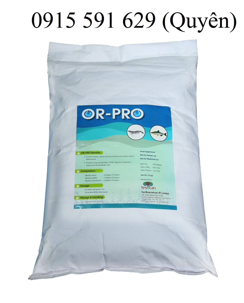 𝐎𝐑 &ndash 𝐏𝐑𝐎 vi sinh nguy&ecircn liệu đường ruột cho t&ocircm cá vật nu&ocirci