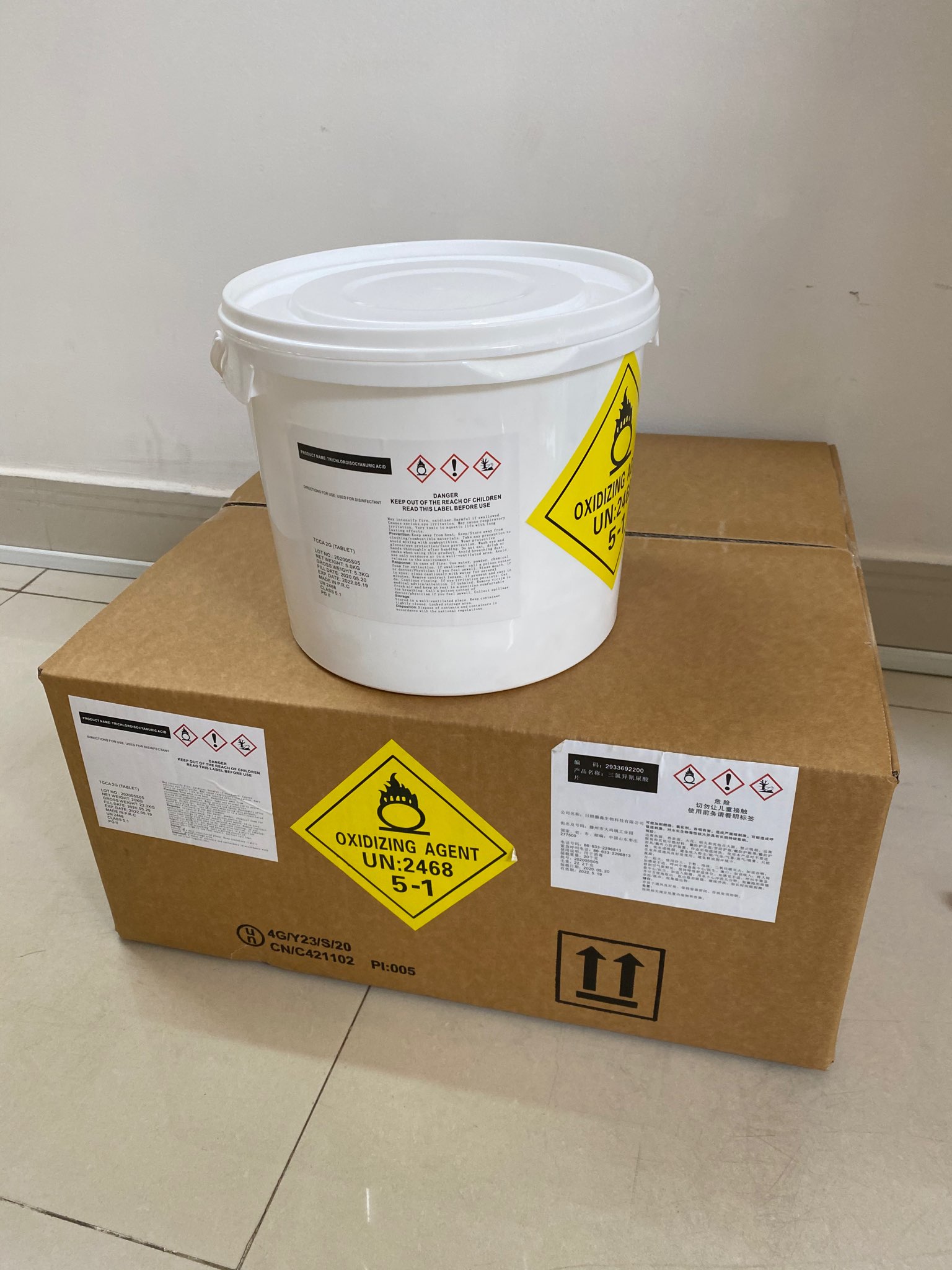 TCCA 90% dạng bột TCCA vi&ecircn Trung Quốc 25kg/th&ugraveng