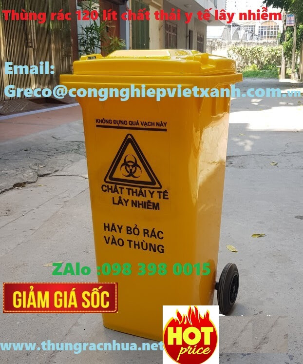 Th&ugraveng đựng r&aacutec y tế 120 l&iacutet h&agraveng đẹp Việt Xanh