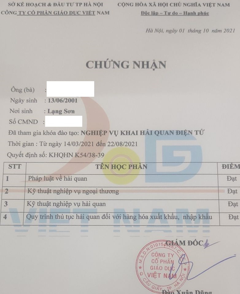 mở lớp nghiệp vụ khai hải quan điện tử (học online)