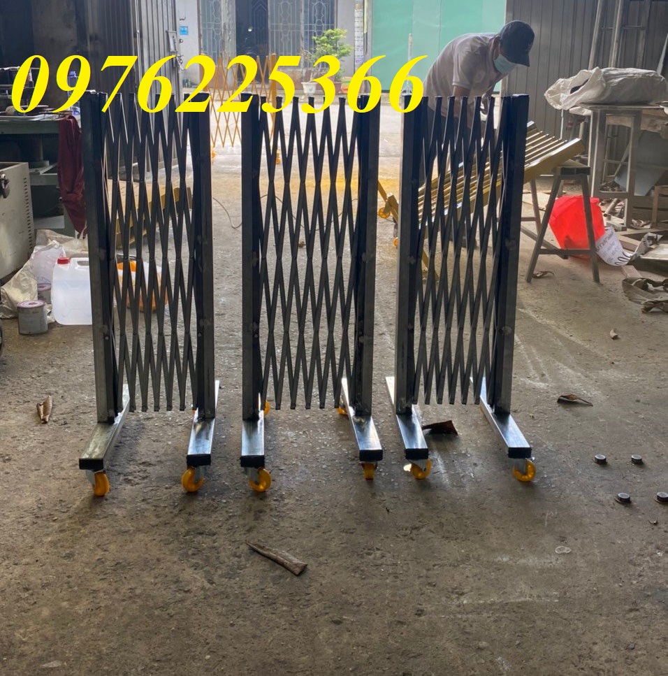 Cổng xếp kéo tay chữ T-Hàng rào xếp di động chữ T