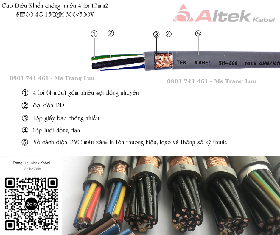 Cáp điều khiển Altek Kabel chống nhiễu phân phối toàn quốc