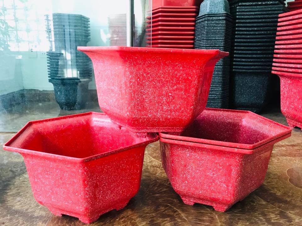 Chậu hoa nhựa Ống trúc - chuận hoa nhựa Việt Nhật