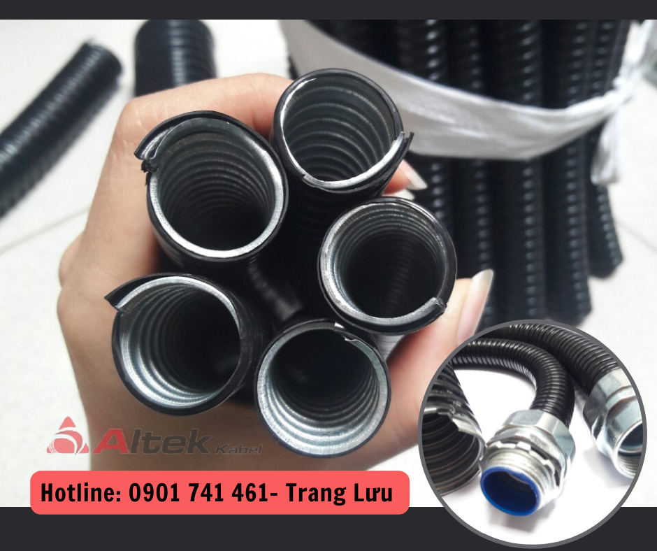 Ống kẽm ruột gà Altek kabel kèm đầu nối ống giá tốt