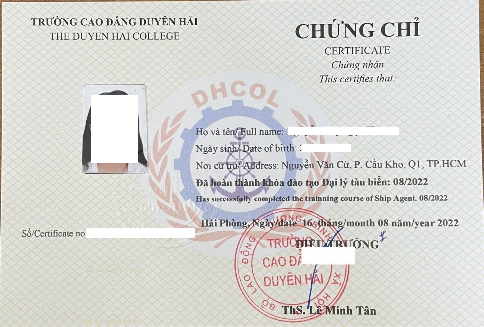 TUYỂN SINH KHÓA HỌC CHỨNG CHỈ ĐẠI LÝ TÀU BIỂN 