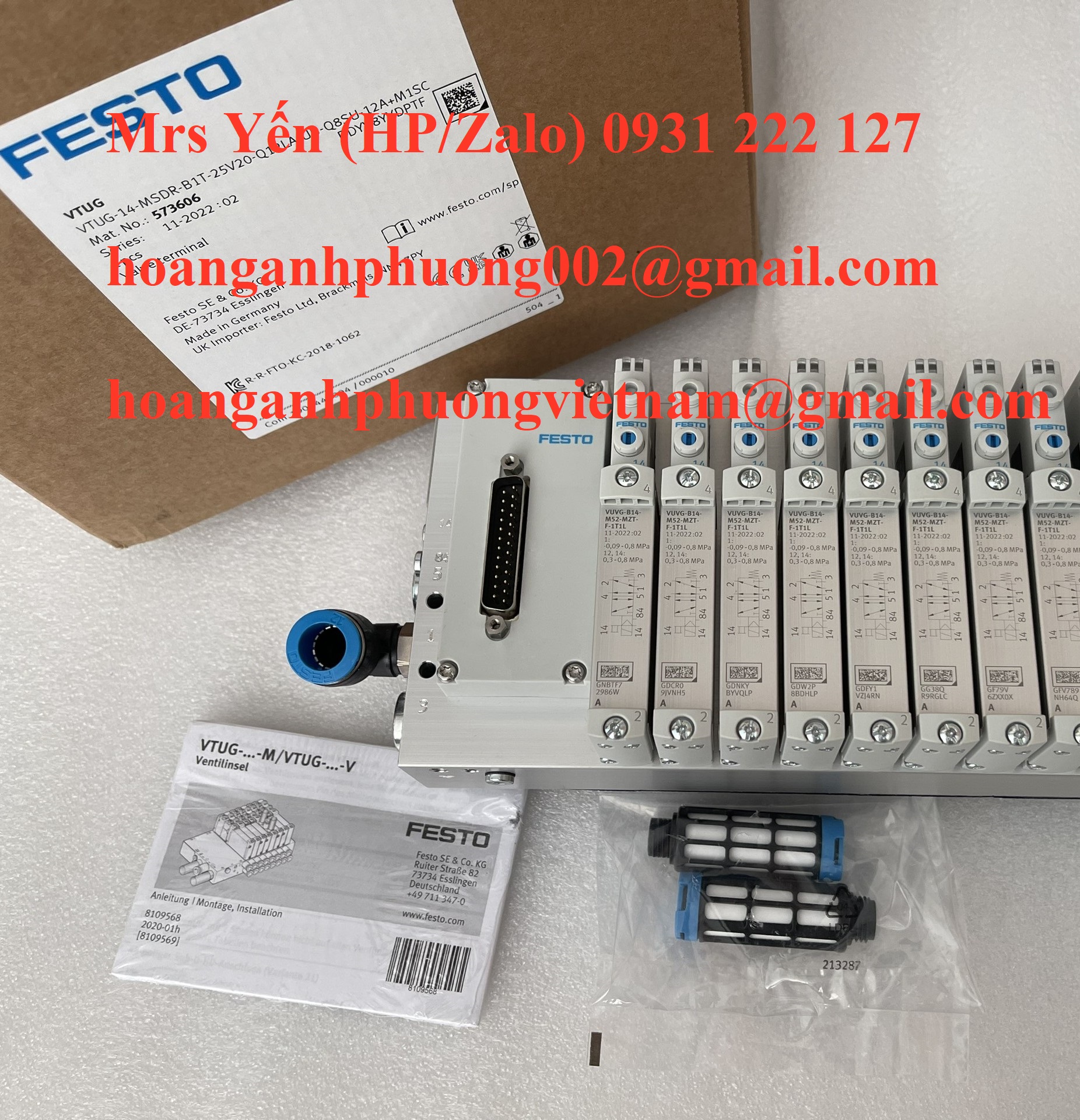 VUTG-14-MSDR-B1T-25V20-Q12LA-UB-Q8SU-12A+M1SC  Bộ van điện từ Festo