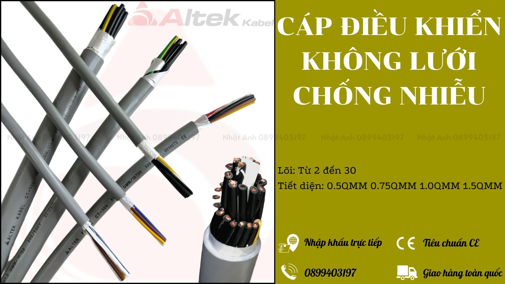 Cáp điều khiển nhập khẩu từ 2 đến 30 lõi giá rẻ