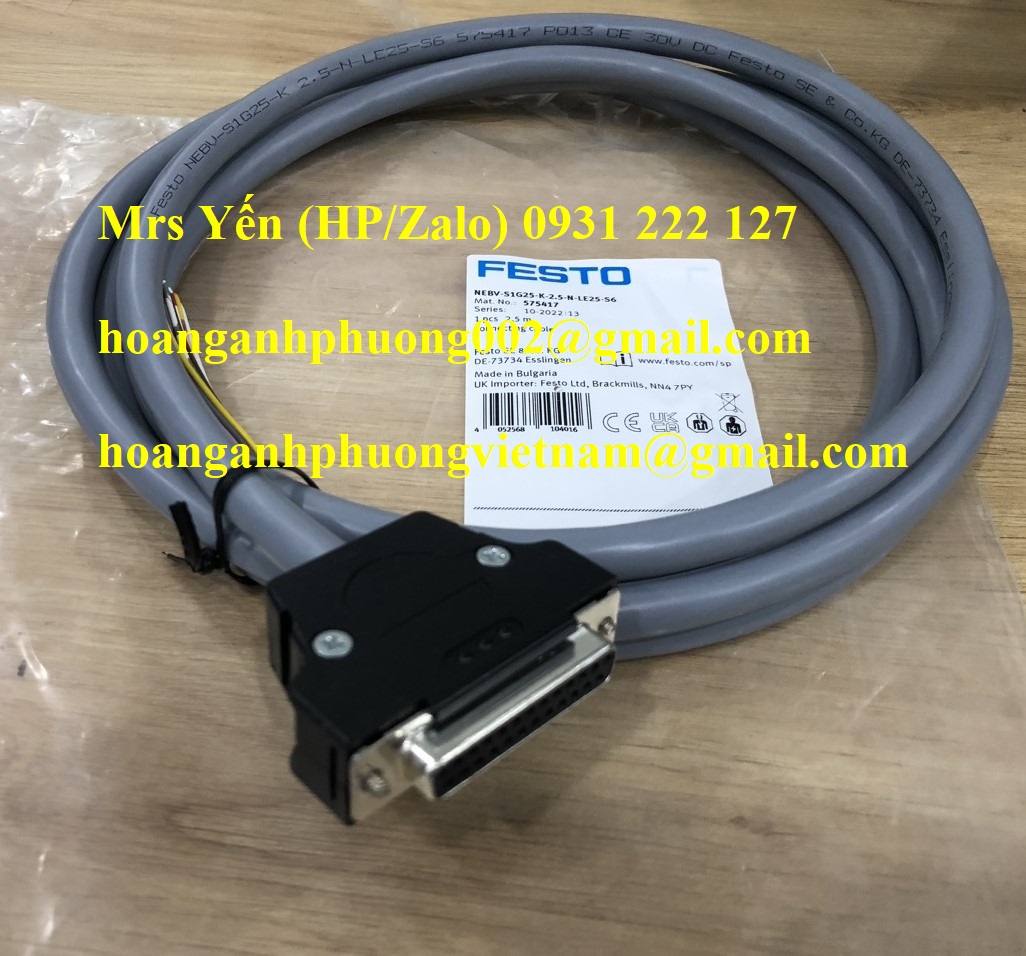 NEBV-S1G25-K-2.5-N-LE25-S6 (5754117) Cáp kết nối Festo