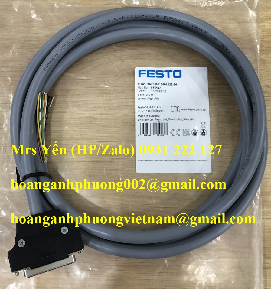 NEBV-S1G25-K-2.5-N-LE25-S6 (5754117) Cáp kết nối Festo