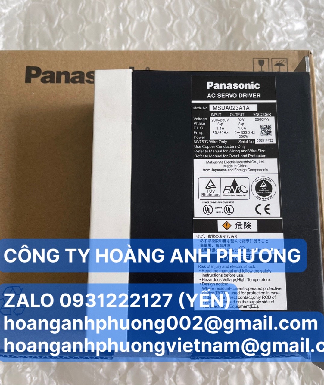 MSDA023A1A Servo Amplifier Panasonic  Hoàng Anh Phương