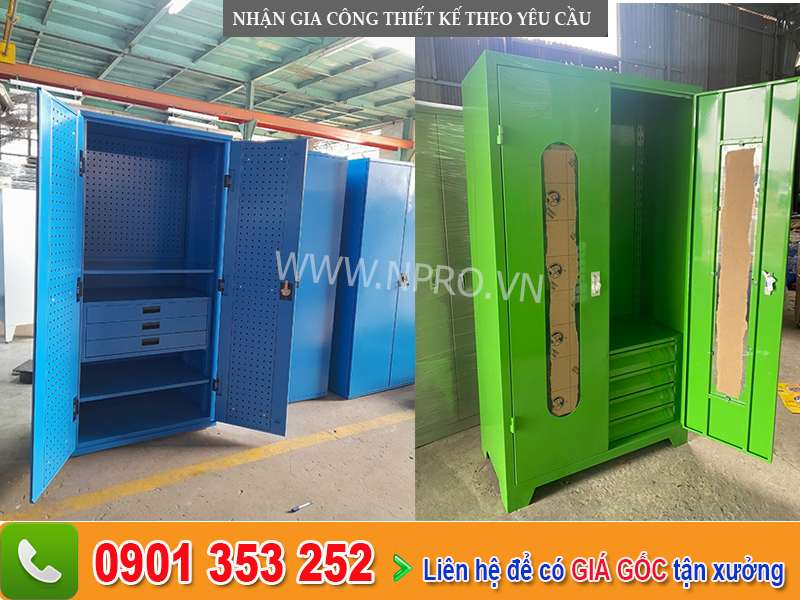 Tủ đựng dụng cụ cơ khí 2 cánh, tủ dụng cụ vật tư 