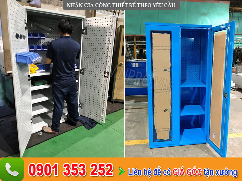 Tủ đựng dụng cụ cơ khí 2 cánh, tủ dụng cụ vật tư 