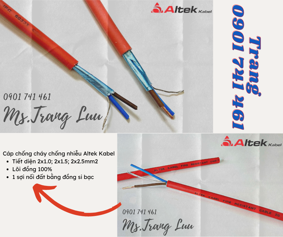 Cáp chống cháy chống nhiễu Altek Kabel tiết diện 1.0 1.5 2.5mm2