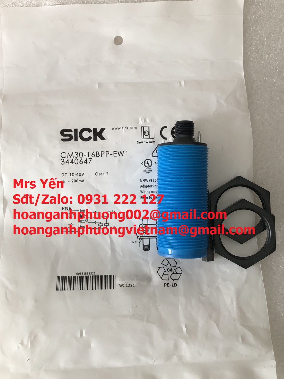 CM30-16BPP-EW1 (3440647) CẢM BIẾN TIỆM CẬN SICK  BH 12 THÁNG