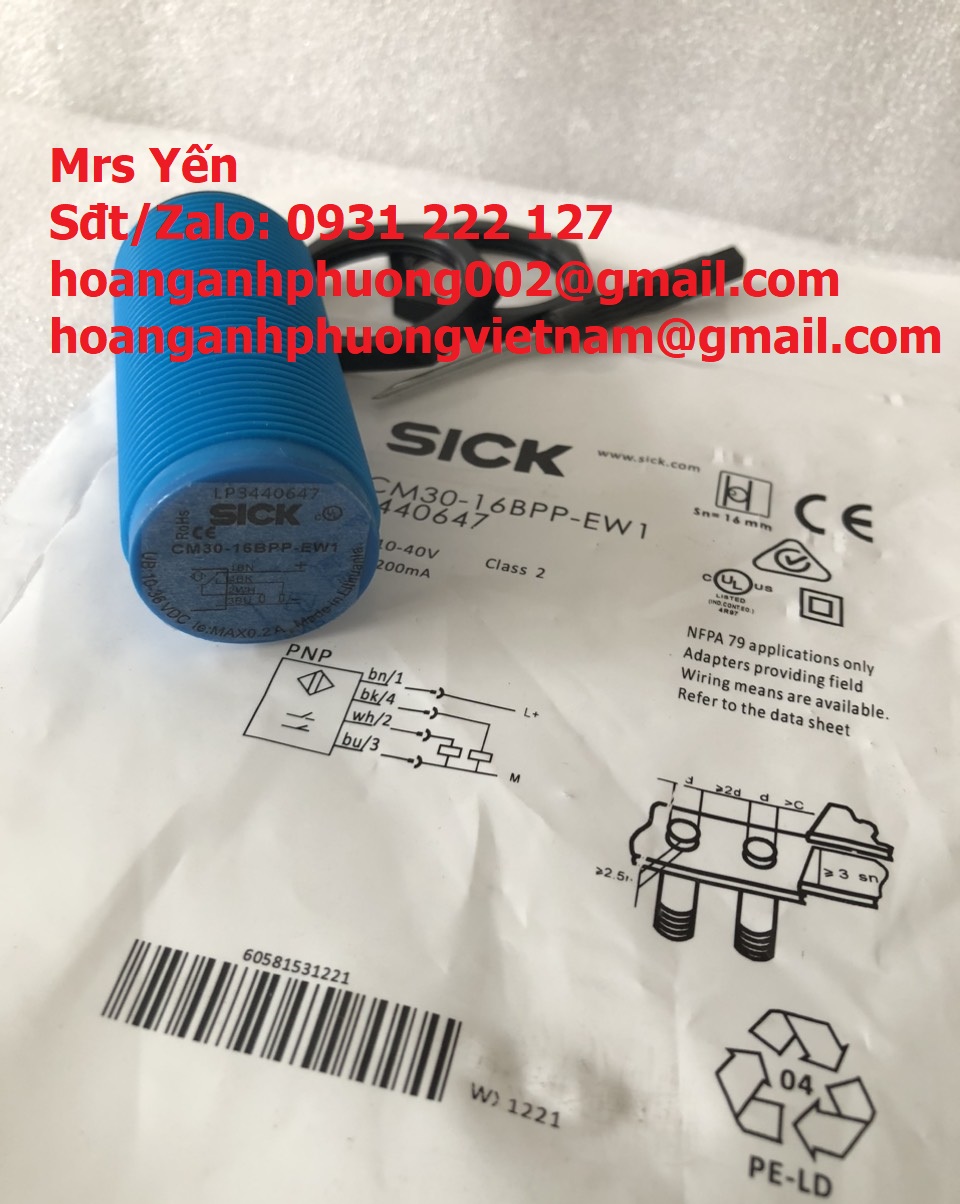 CM30-16BPP-EW1 (3440647) CẢM BIẾN TIỆM CẬN SICK  BH 12 THÁNG