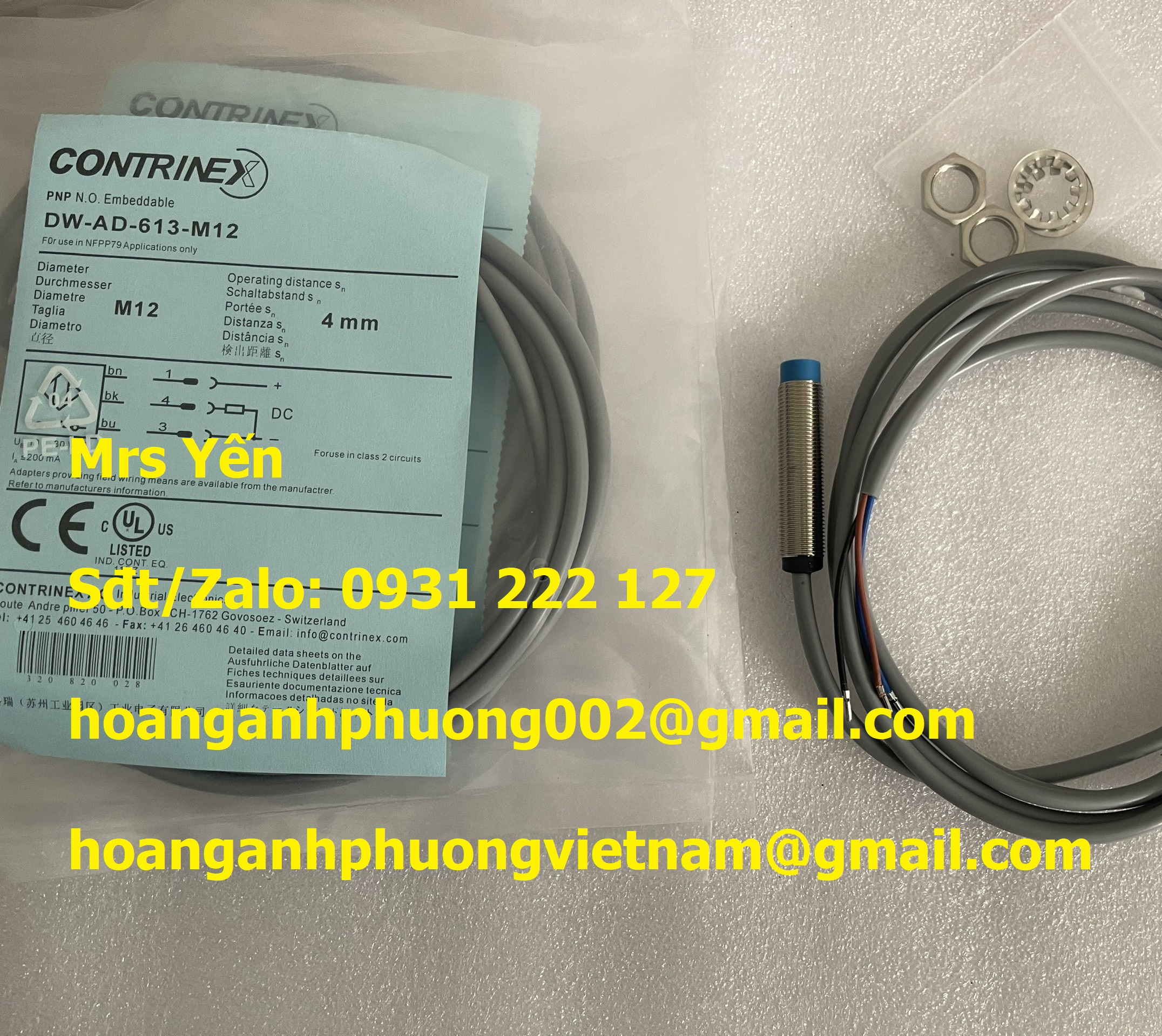 DW-AD-613-M12 Cảm biến Contrinex chính hãng mới 100%