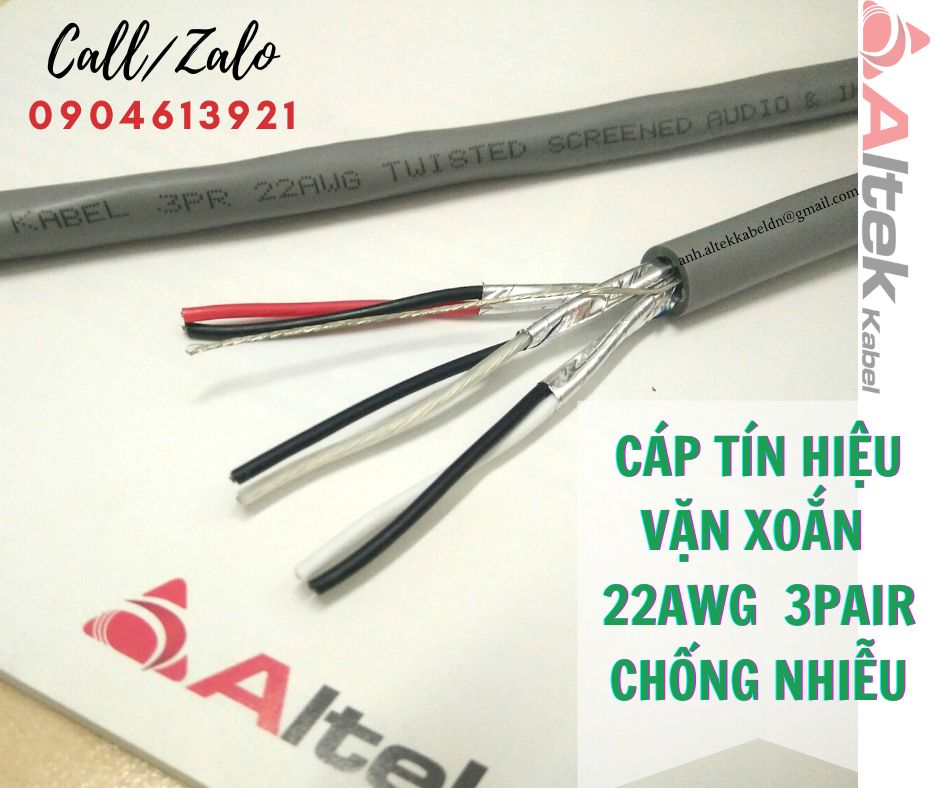 Phân phối cáp tín hiệu vặn xoắn chống nhiễu AWG 