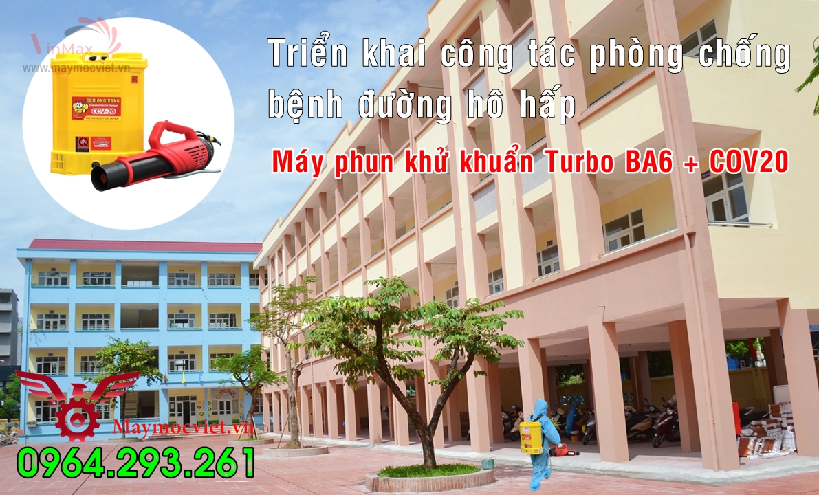 [Giảm kịch sàn] Bộ máy phun khử khuẩn Turbo BA6 gắn bình COV20