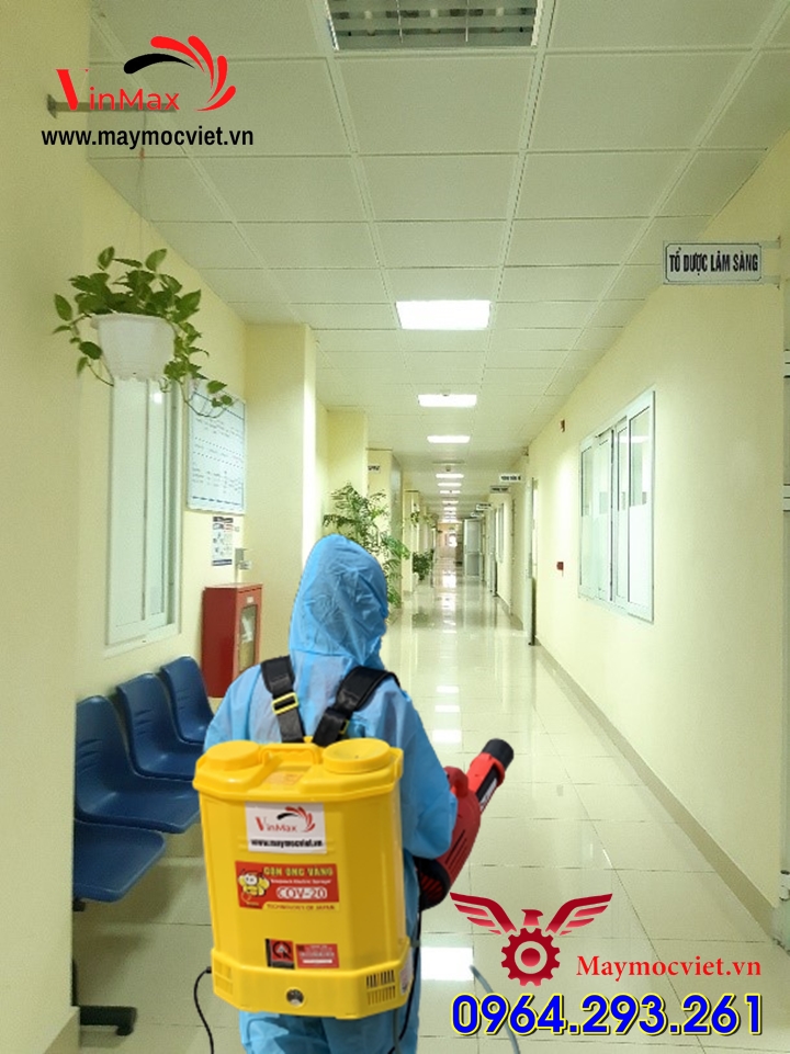 [Giảm kịch sàn] Bộ máy phun khử khuẩn Turbo BA6 gắn bình COV20