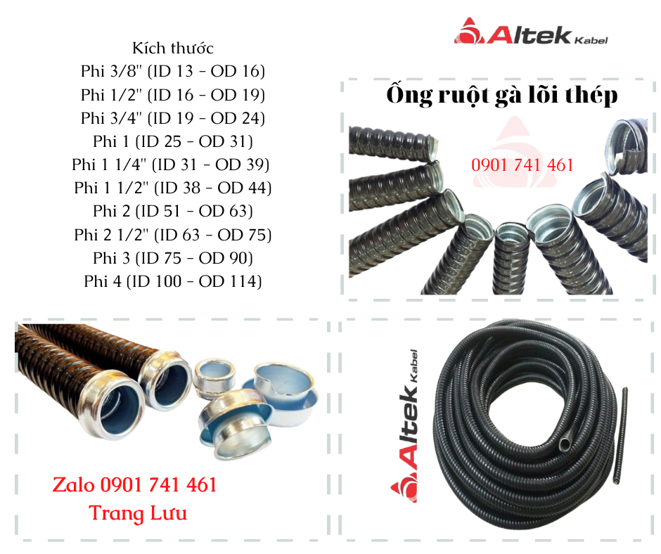 Ống ruột gà lõi thép hàng nhập khẩu giá tốt nhất thị trường