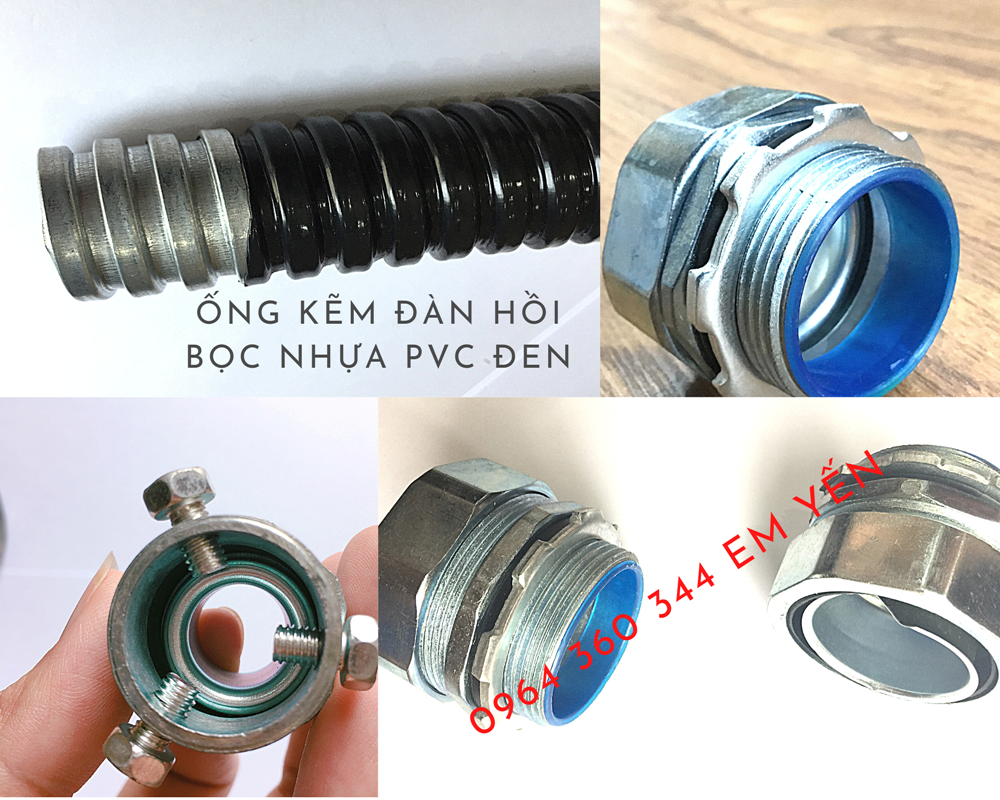 Phụ kiện ống ruột gà lõi thép với box điện, máng cáp kín nước