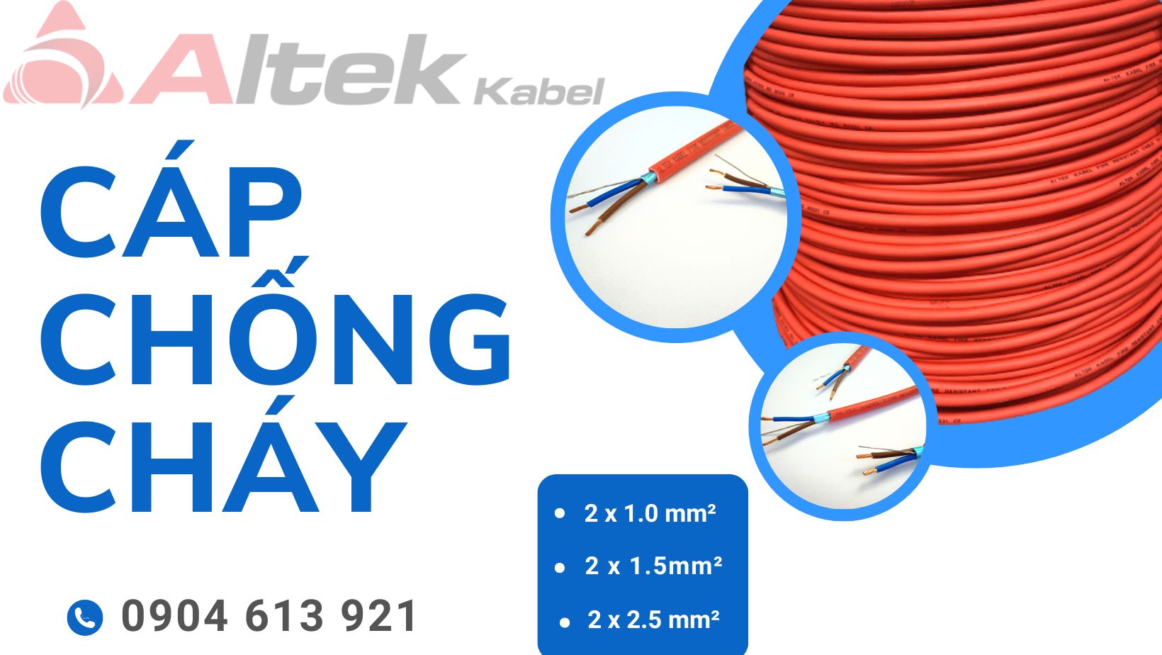 Cáp chống cháy chính hãng 2x1.0 giá tốt toàn quốc 