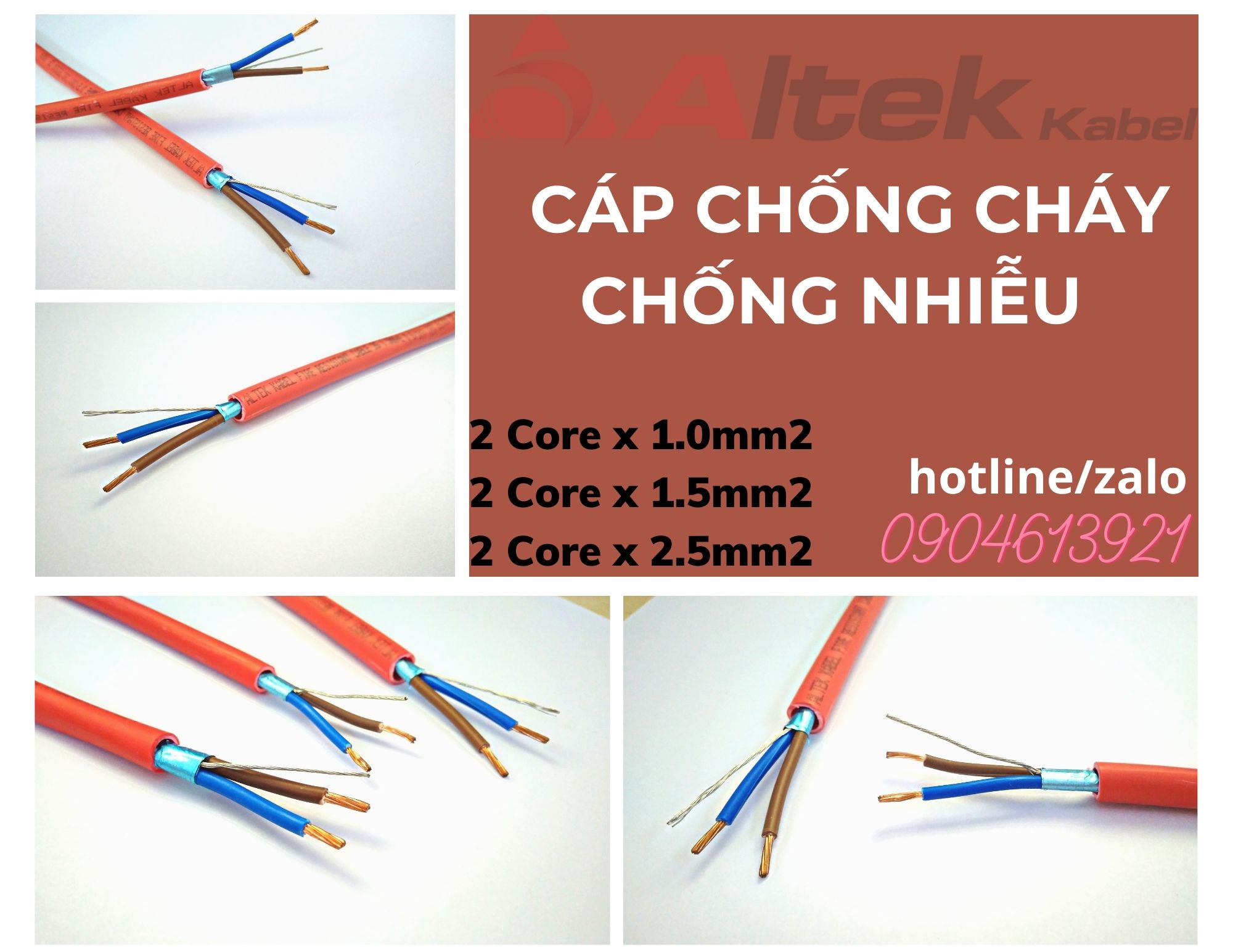 Cáp chống cháy chính hãng 2x1.0 giá tốt toàn quốc 