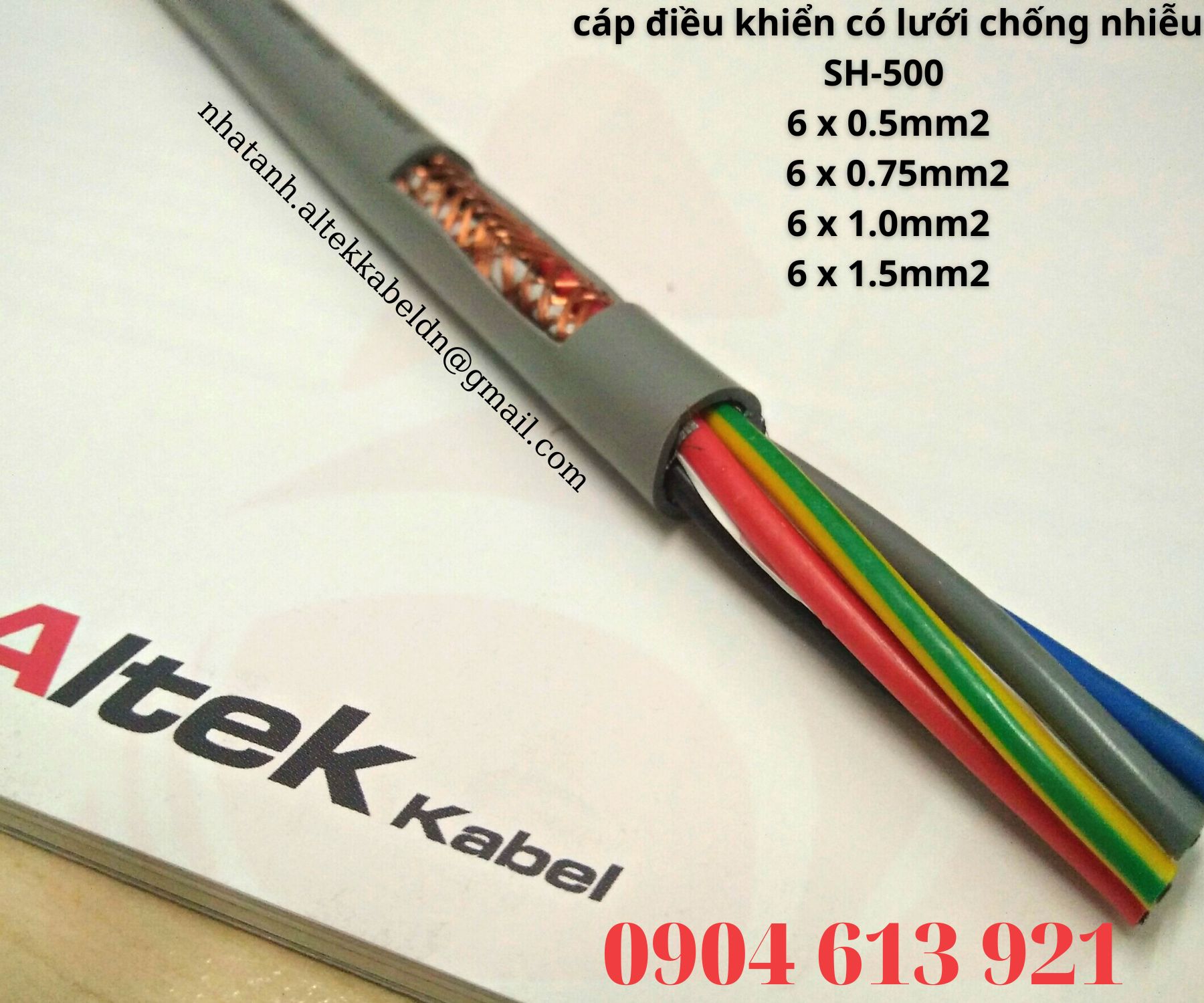 Cáp điều khiển 6 lõi có lưới chống nhiễu 