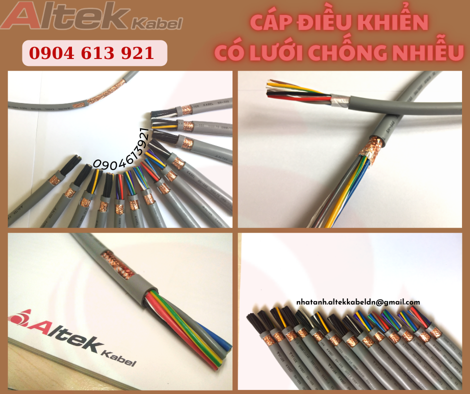 Cáp điều khiển 6 lõi có lưới chống nhiễu 