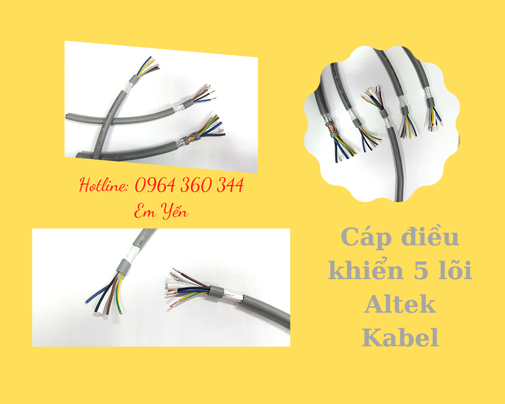 Dây cáp tín hiệu, điều khiển 5 lõi phân màu Altek Kabel
