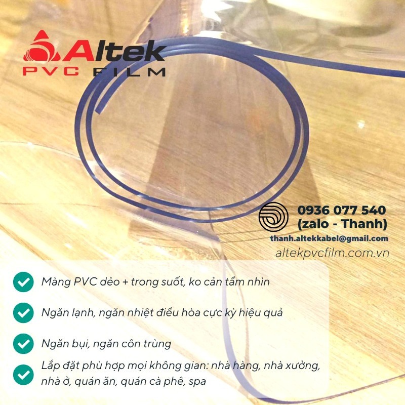 Màng nhựa PVC dẻo trong suốt - Clear PVC Film - Altek PVC Film